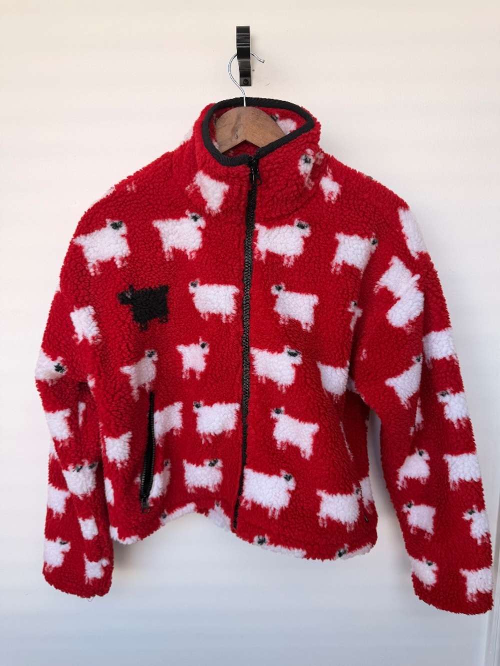 SHEEP SHERPA JACKET DIANA RED Cropped Jacket